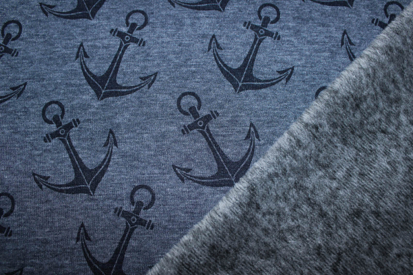 Alpenfleece/-sweat Anker dunkelblau meliert (10 cm)